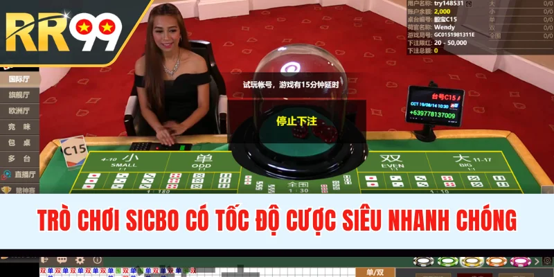 Trò chơi Sicbo có tốc độ cược siêu nhanh chóng